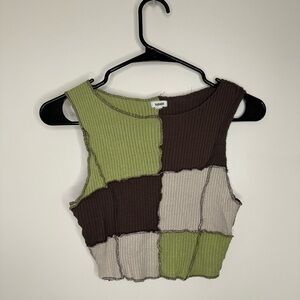 Garage Patchwork Cropped Tank - Size XS